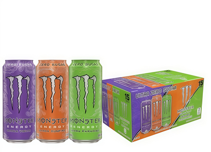 【1000+ Times Added to Cart】Monster Energy Drink by Coca-Cola, 330mL (15 Cans) | Sugar-Free, Energy & Vitamin Boost