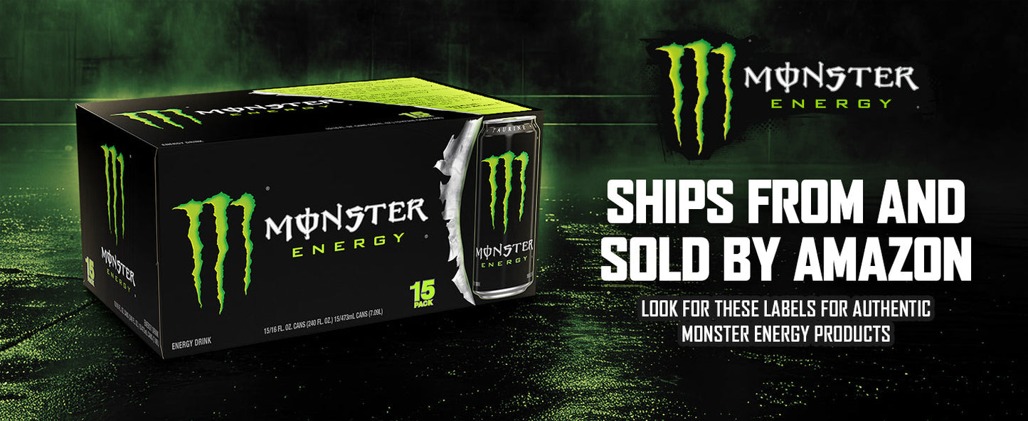【1000+ Times Added to Cart】Monster Energy Drink by Coca-Cola, 330mL (15 Cans) | Sugar-Free, Energy & Vitamin Boost